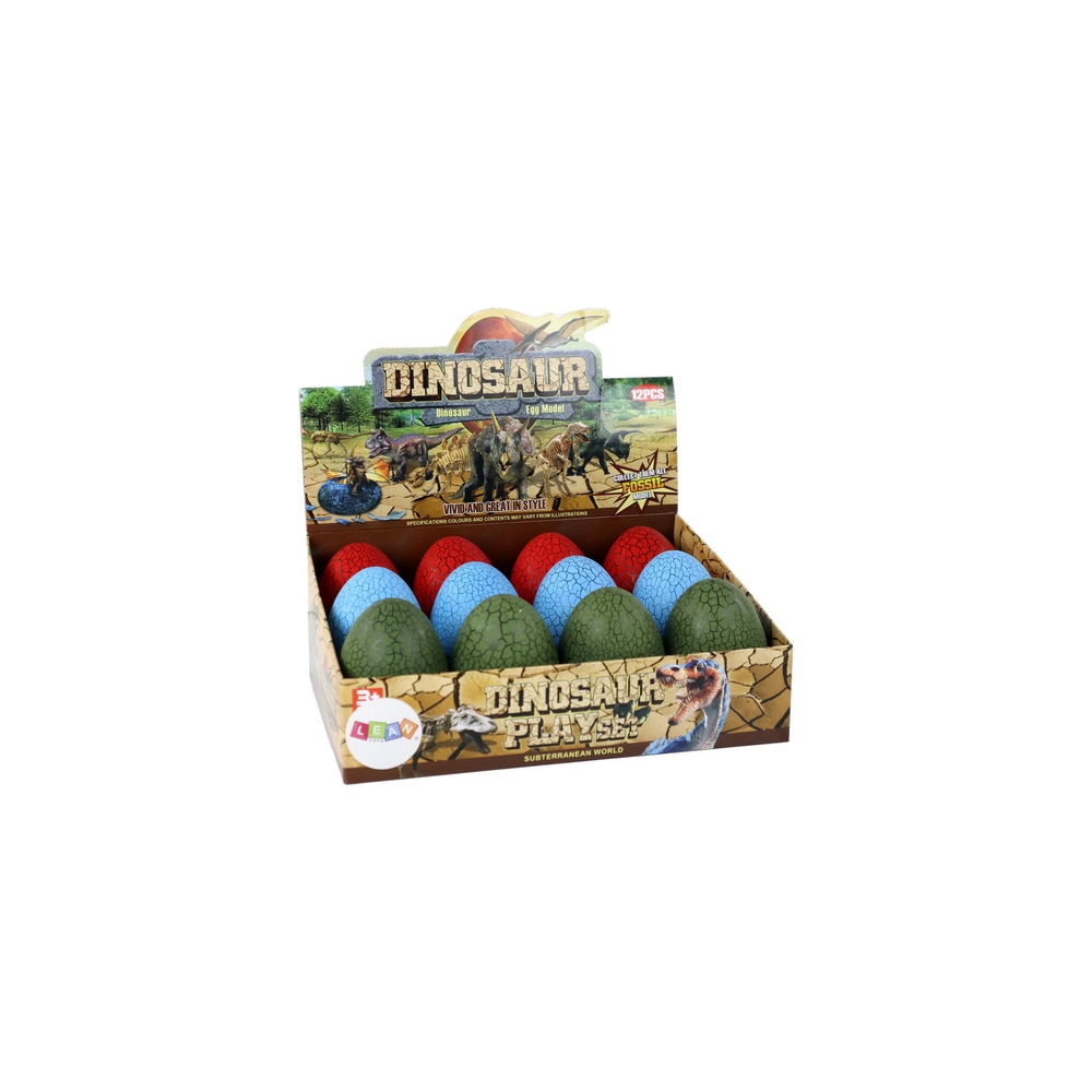 Dinozauro kiaušinio figūrėlė 3 spalvos 9cm