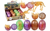 Atverčiama dinozauro kiaušinio figūrėlė Geltona 4 spalvos 9 cm