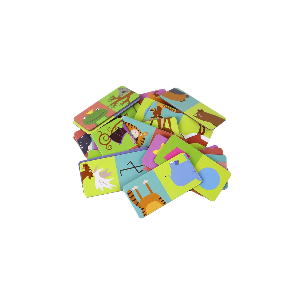 Dėlionės žaidimas Dvipusis domino gyvūnai Dėlionė 10 cm x 5 cm 28 dalys.