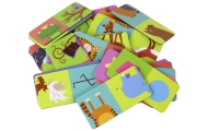 Logic Game Double-Sided Domino Animals Puzzle 10cm x 5cm 28 Pieces.