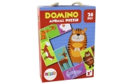Dėlionės žaidimas Dvipusis domino gyvūnai Dėlionė 10 cm x 5 cm 28 dalys.