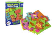 Logic Game Double-Sided Puzzle Dominoes Dinosaurs 10cm x 5cm 28 Pieces.