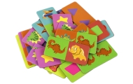 Loginis žaidimas Dvipusė dėlionė Domino dinozaurai 10 cm x 5 cm 28 dalys.
