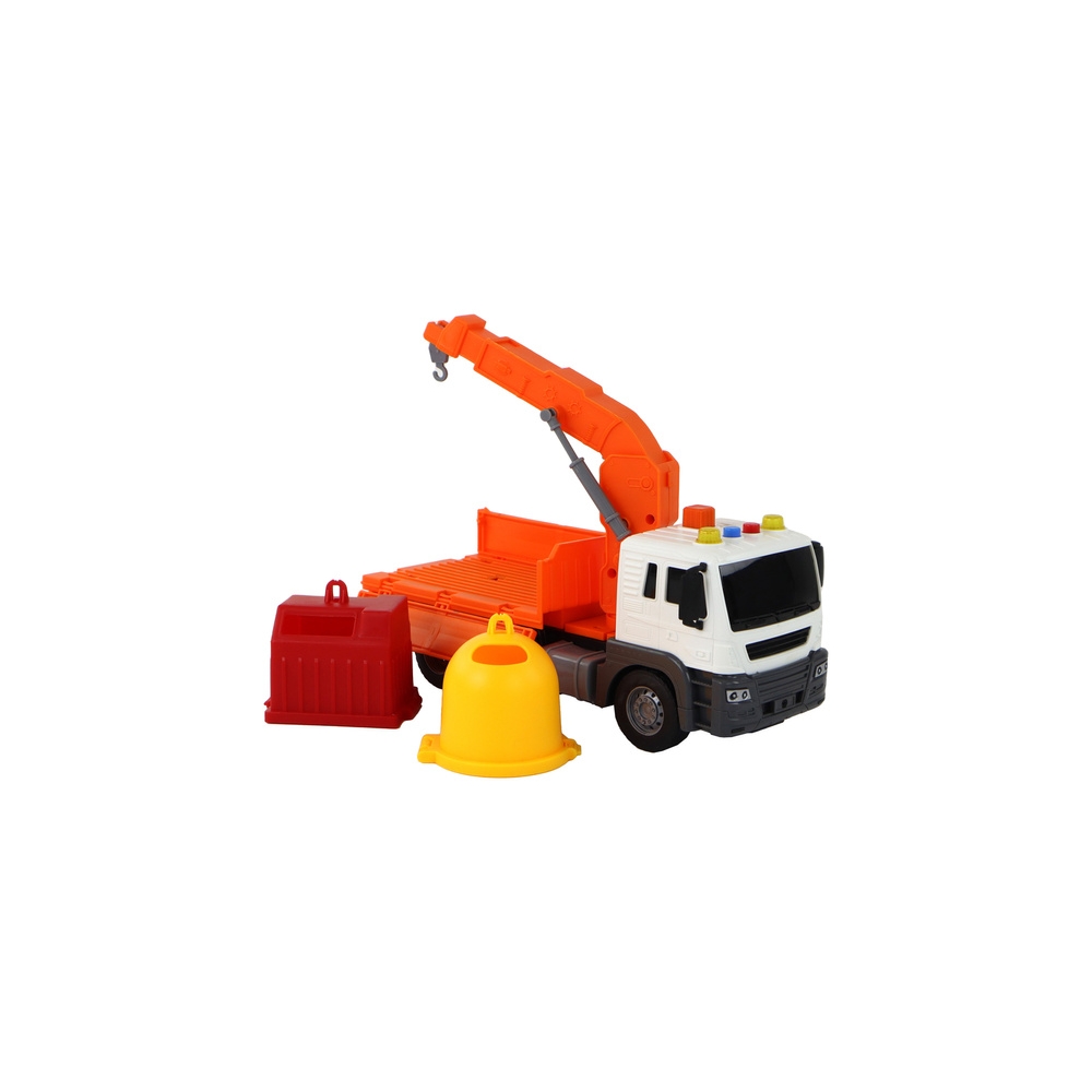 Šiukšliavežė su kranu Frikcinė pavara Garsas Oranžinis 1:16-Žaislai, Auto ir transporto žaislai, Mašinos-e-vaikas