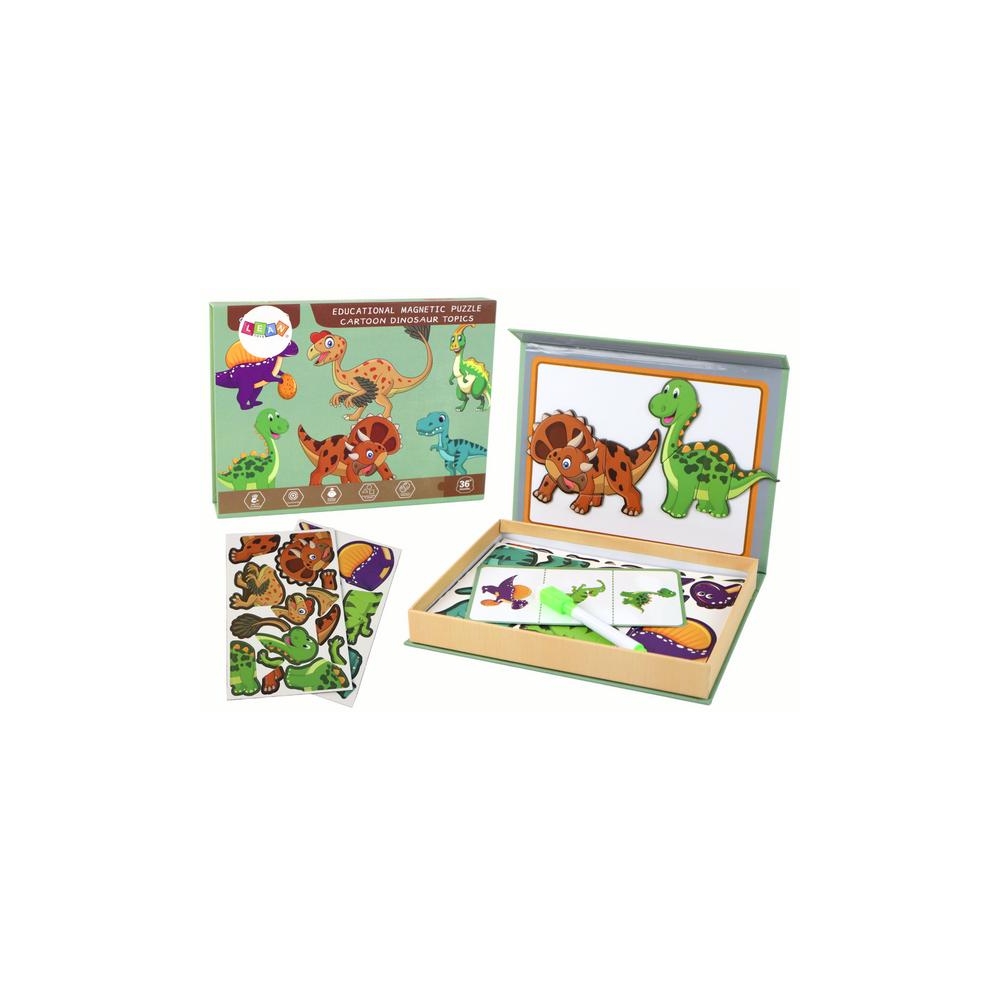 Edukacyjny Zestaw Puzzli Magnetycznych Z Motywem Dinozaurów