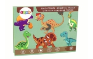 Edukacyjny Zestaw Puzzli Magnetycznych Z Motywem Dinozaurów