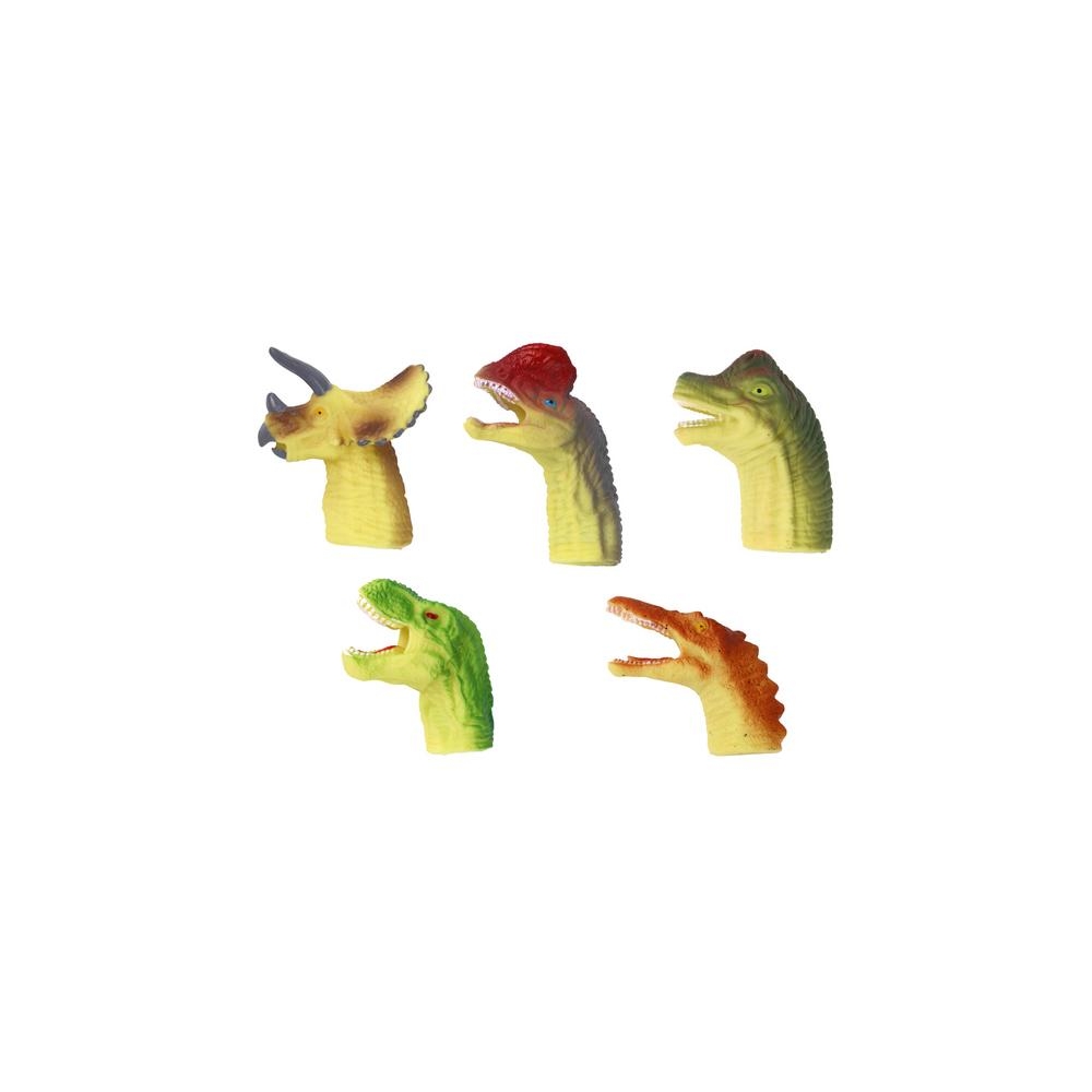 Guminės sensorinės pirštų lėlės Dinozaurai