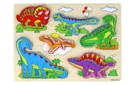 Wooden 3D Puzzle For Children Logic Game Dinosaurs Jigsaw 11 Pieces.