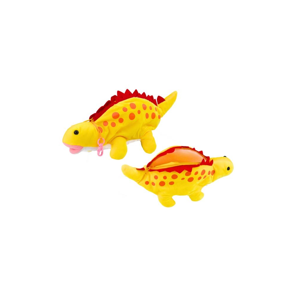 Plush Dinosaur Pencil Case Storage Box Pendant Yellow
