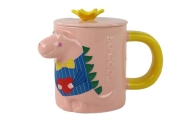 Dinozauras Rožinis dinozaurų puodelis su infuzoriumi 400 ml-Maitinimui, Indai, įrankiai, gertuvės, Puodeliai, gertuvės-e-vaikas