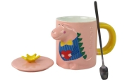 Dinozauras Rožinis dinozaurų puodelis su infuzoriumi 400 ml-Maitinimui, Indai, įrankiai, gertuvės, Puodeliai, gertuvės-e-vaikas