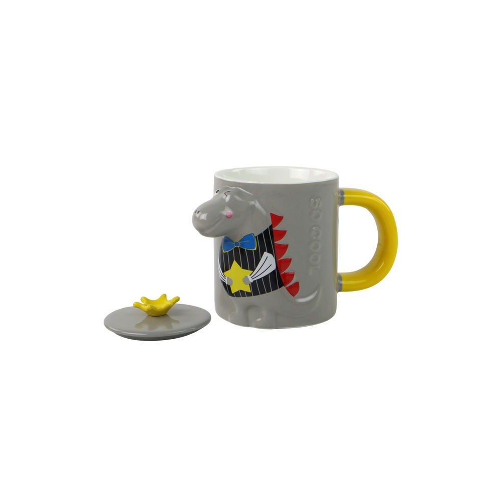 Pilkasis dinozaurų puodelis su infuzoriumi 400 ml