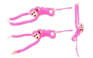 Plush Monkey with Baby Mascot, pink, 70 cm