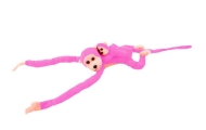 Plush Monkey with Baby Mascot, pink, 70 cm