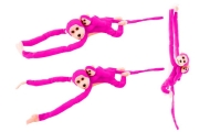 Plush Monkey with Baby Mascot, Dark Pink, with Sound 70 cm