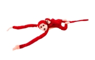 Mascot Plush Monkey with Baby, Red 70 cm