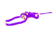 Pliušinė beždžionė su kūdikiu, violetinė 70 cm