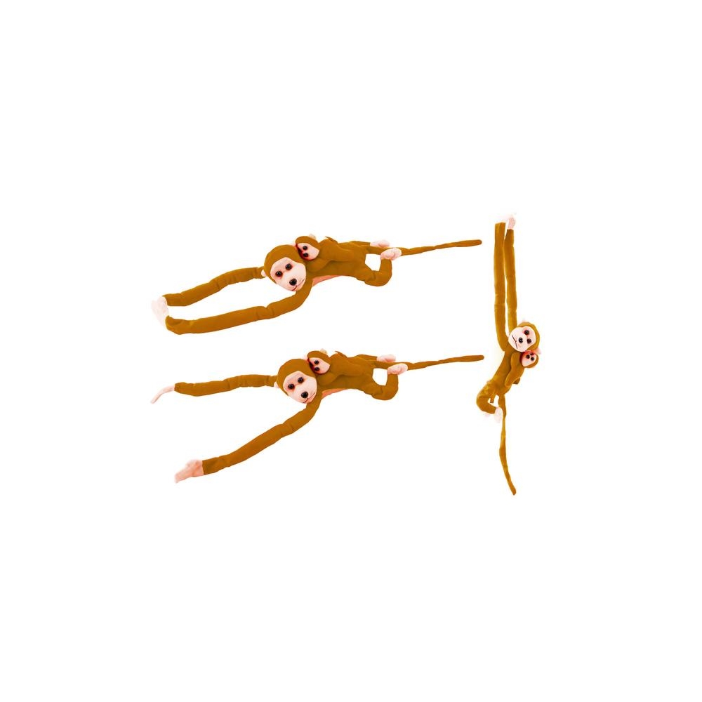 Mascot Plush Monkey with Baby, Light Brown 70 cm