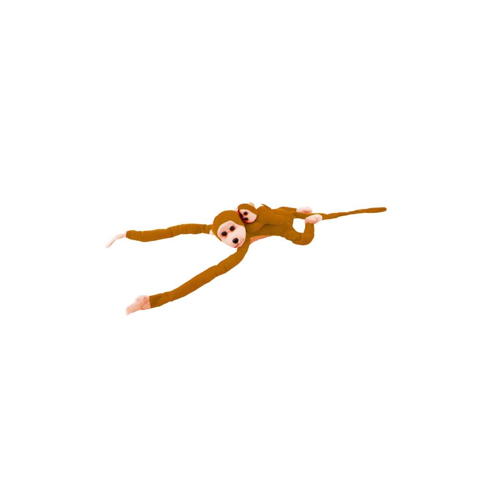 Mascot Plush Monkey with Baby, Light Brown 70 cm