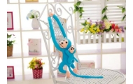 Mascot Plush Monkey with Baby, Blue 90 cm