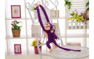 Mascot Plush Monkey with Baby, Purple 90 cm