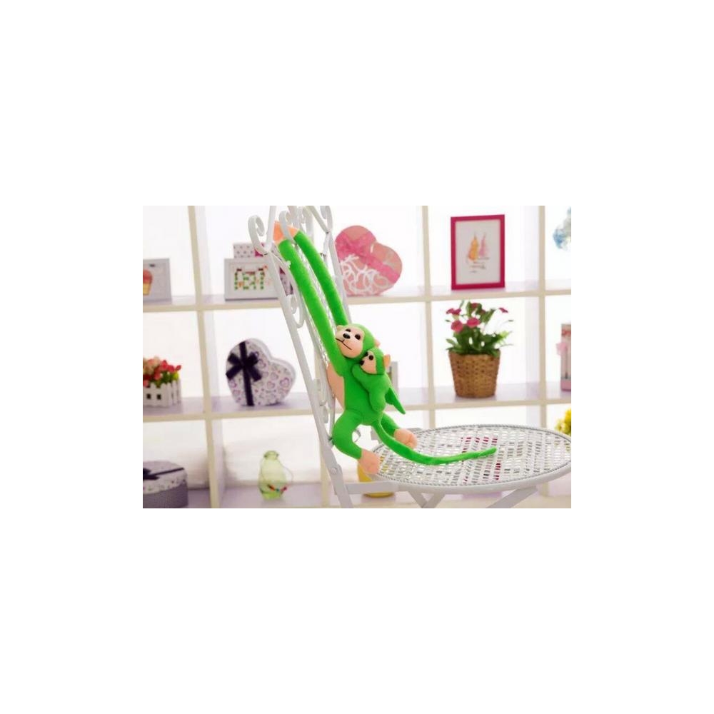 Pliušinė beždžionė su kūdikiu, žalia90 cm