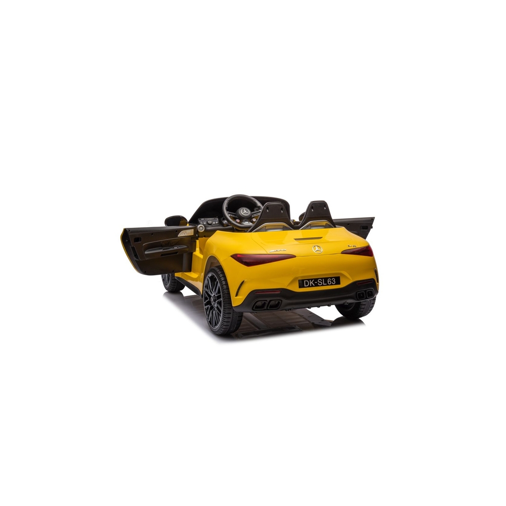 Elektromobilis Mercedes AMG SL63, lakuotas geltonas-Elektromobiliai vaikams, Mašinos-e-vaikas