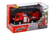 Red Fire Truck With Extendable Ladder Boom