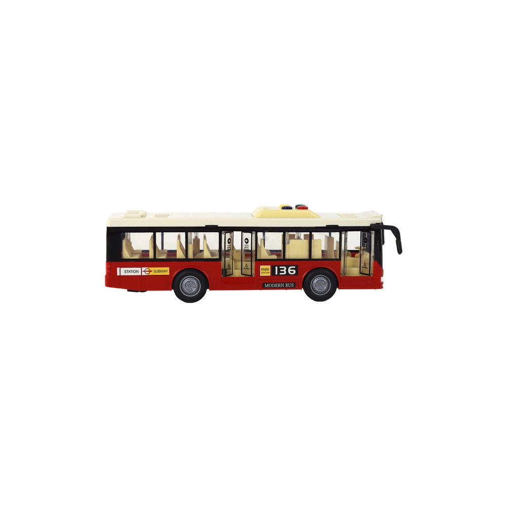 Battery Powered Bus Lights Sounds Red City 1:16
