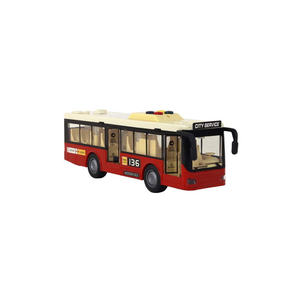 Miesto autobusas apšvietimas garsai 1:16 raudonas