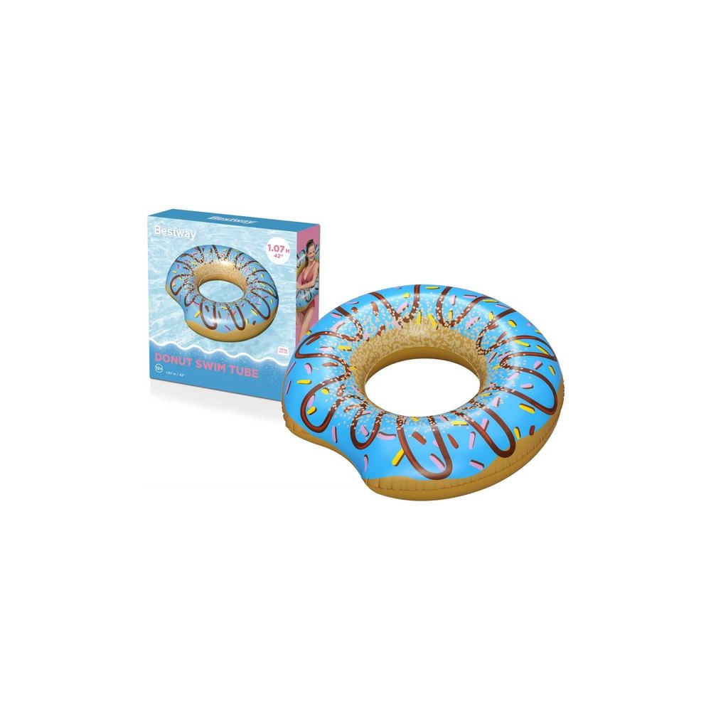 Plaukimo ratas „Donut“ (mėlynas, 107 cm) „Bestway“ 36118-Žaislai, Lauko žaislai, Pripučiami ratai, žaislai, čiužiniai-e-vaikas