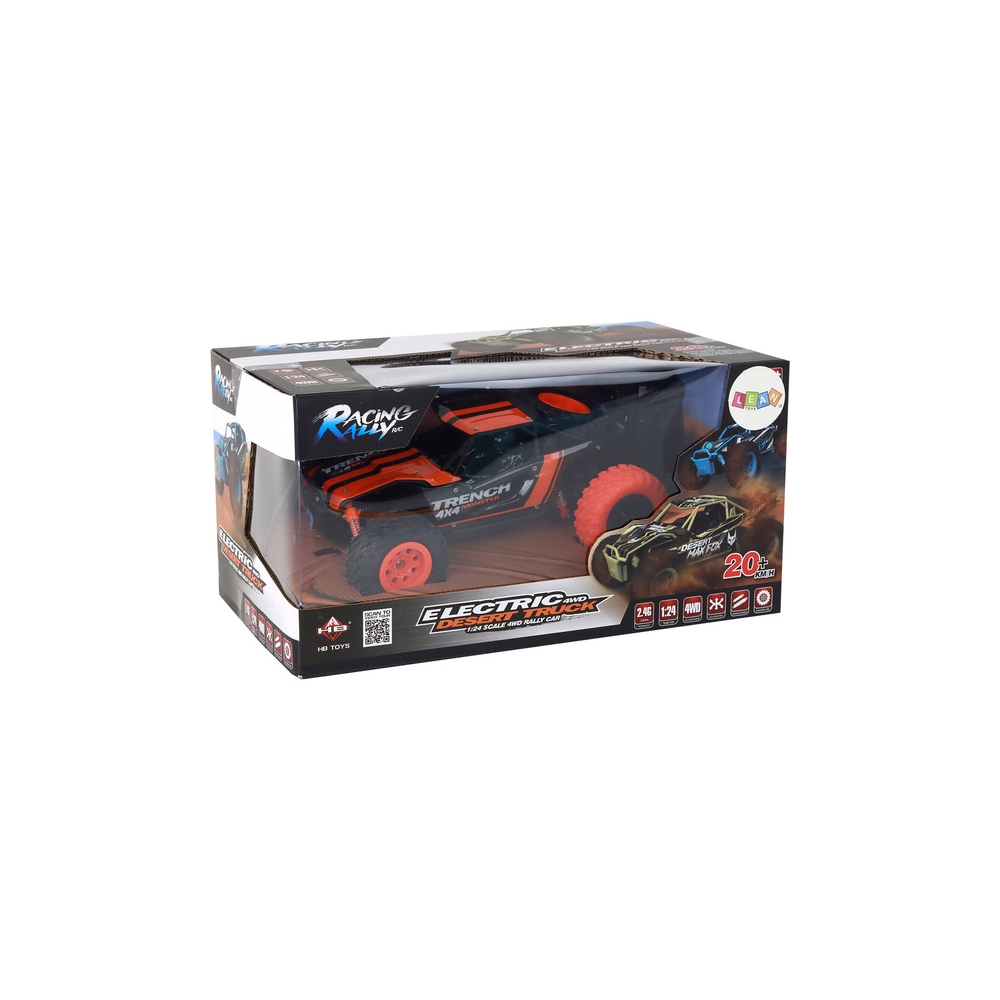 Nuotoliniu būdu valdomas R/C visureigis 1:24 oranžinės spalvos