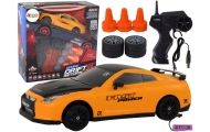 Remote Controlled Sports Car R/C 1:24 Yellow Interchangeable Wheels