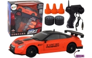 Remote Controlled Sports Car R/C 1:24 Orange Interchangeable Wheels