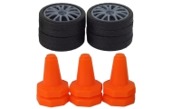 Remote Controlled Sports Car R/C 1:24 Black Replaceable Wheels