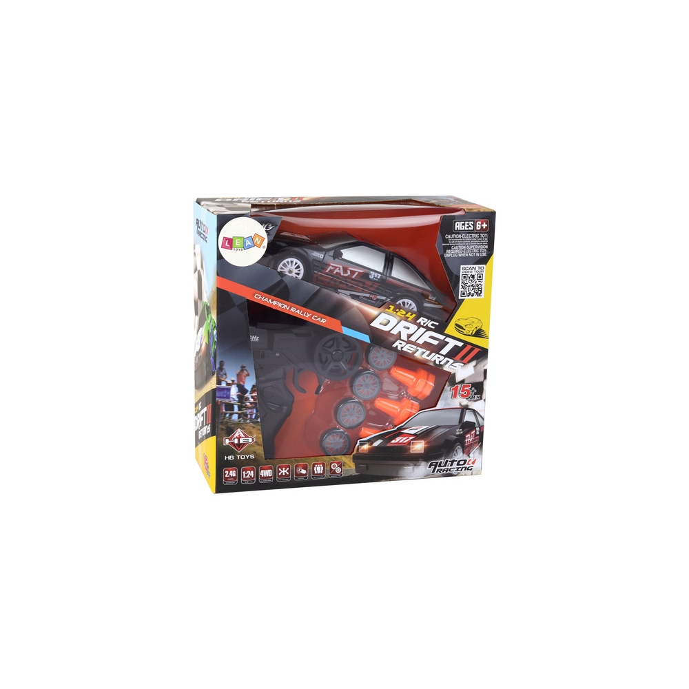 Nuotoliniu būdu valdomas R/C sportinis automobilis 1:24 Juodi keičiami ratai
