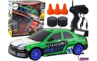 Nuotoliniu būdu valdomas R/C sportinis automobilis 1:24 Žali keičiami ratai