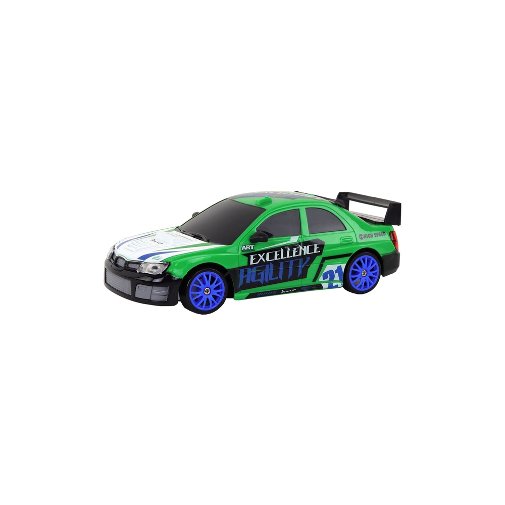 Nuotoliniu būdu valdomas R/C sportinis automobilis 1:24 Žali keičiami ratai