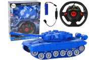 Nuotoliniu būdu valdomas R/C tankas šviesos garsas 1:18 27MHz, mėlynas
