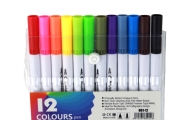 Set of 12 double-sided markers in different colors in an organizer