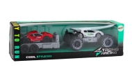 Set: White Off-Road Car, Red Sports Car, Tow Truck