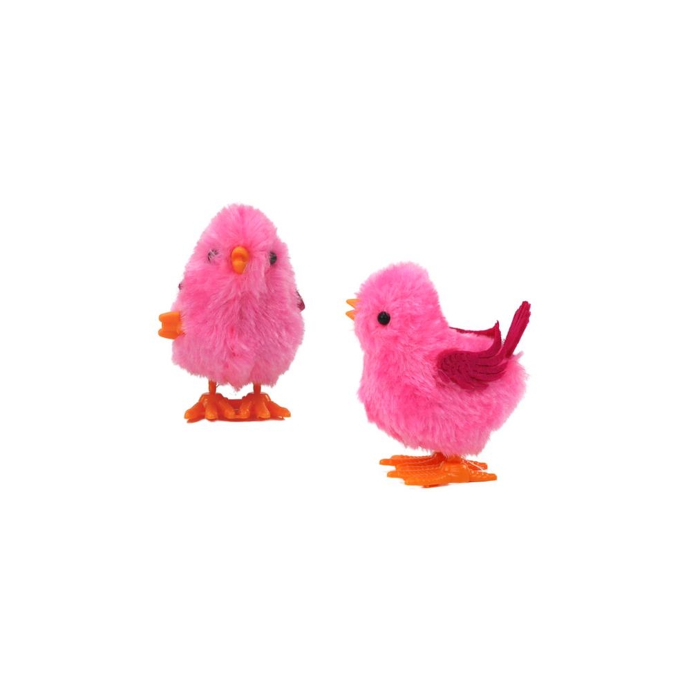 Šokinėjantis viščiukas "Jumping Chicken Toy Wind-Up" rožinis