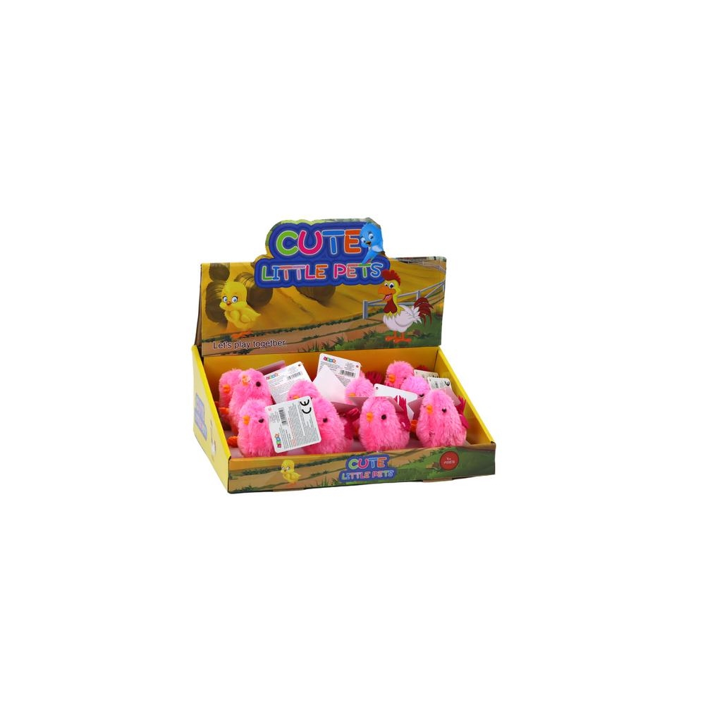 Šokinėjantis viščiukas "Jumping Chicken Toy Wind-Up" rožinis