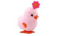 Pink Jumping Hen Wind-up Hen With Flower