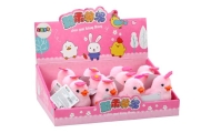 Pink Jumping Hen Wind-up Hen With Flower