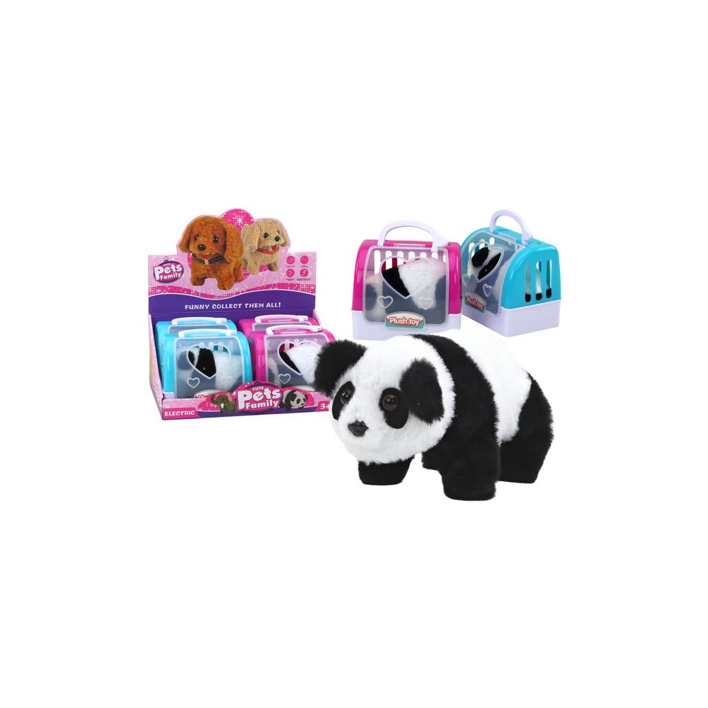 Panda Interaktywna Pluszowa W Transporterze Różowy Niebieski