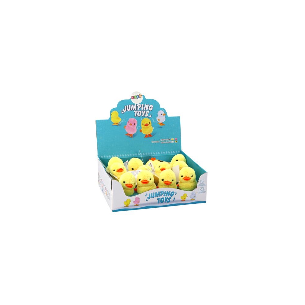 Jumping Chicken Wind-Up Plush Toy Decoration Yellow