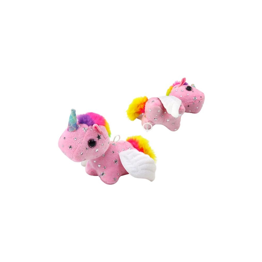 Pliušinis žaislas Vienaragis Stretch Jumping Pink 1vnt-Žaislai, Minkšti žaislai-e-vaikas