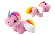 Pliušinis žaislas Vienaragis Stretch Jumping Pink 1vnt-Žaislai, Minkšti žaislai-e-vaikas