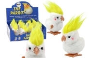 Jumping Parrot Wind-Up Plush Toy Decoration White